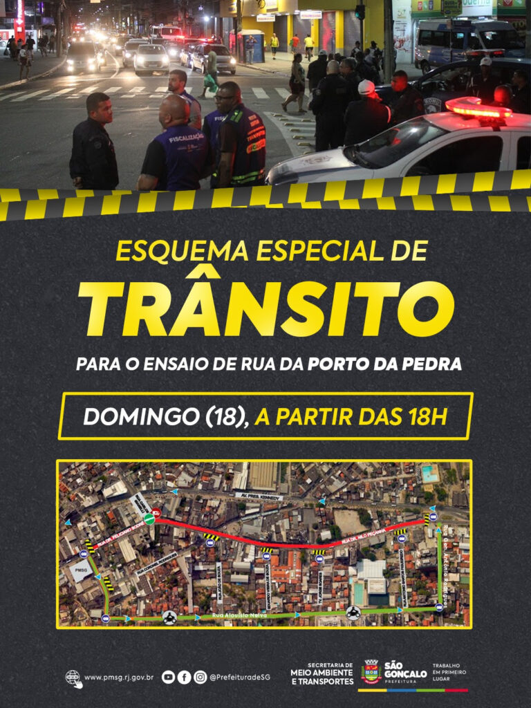 Prefeitura realiza alterações no trânsito do Centro para ensaio da Porto da Pedra prefeitura-realiza-alteracoes-no-transito-do-centro-para-ensaio-da-porto-da-pedra