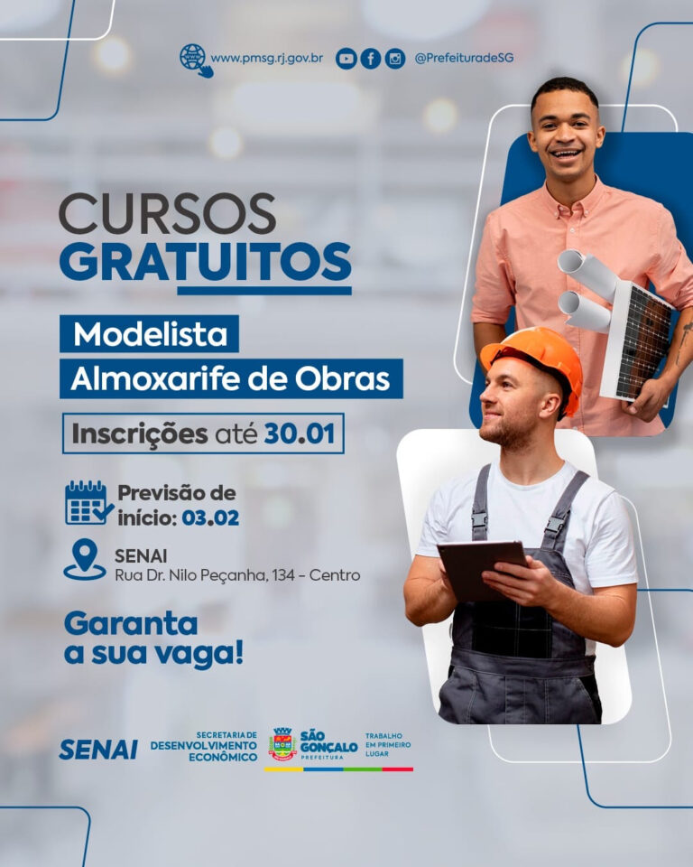 Prefeitura e Firjan/Senai oferecem cursos gratuitos de modelista e almoxarife de obras prefeitura-e-firjan/senai-oferecem-cursos-gratuitos-de-modelista-e-almoxarife-de-obras