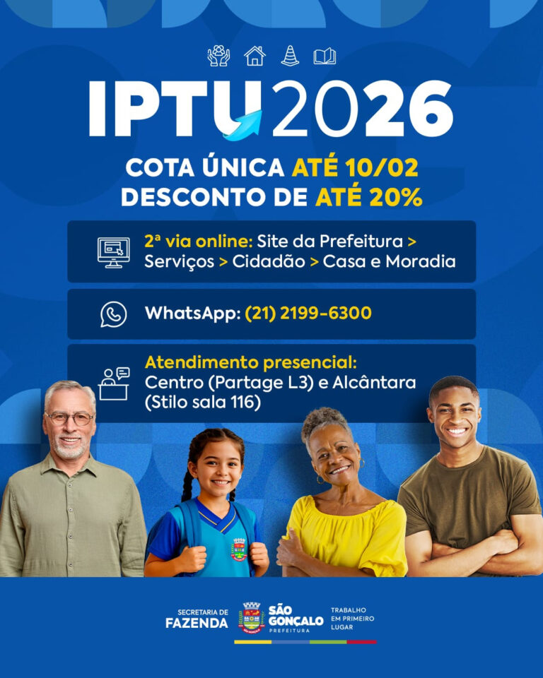 iptu-sao-goncalo:-cota-unica-com-desconto-de-ate-20%-ou-primeira-parcela-vence-neste-mes-de-fevereiro